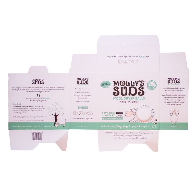 Molly's Suds Wool Dryer Balls - 3 ct
