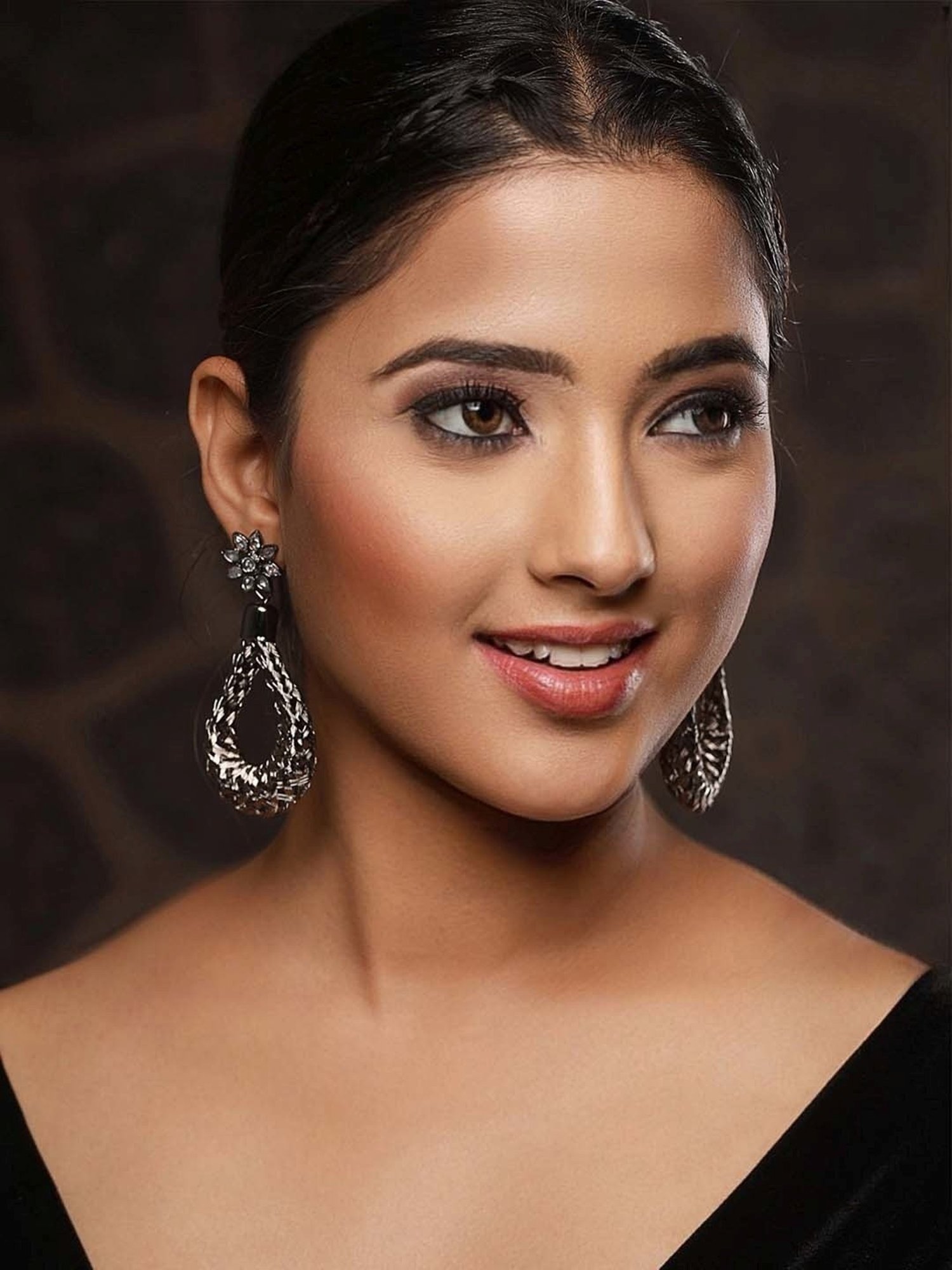 Priyaasi Stylish Floral Drop Earrings Silver Dangler Earrings