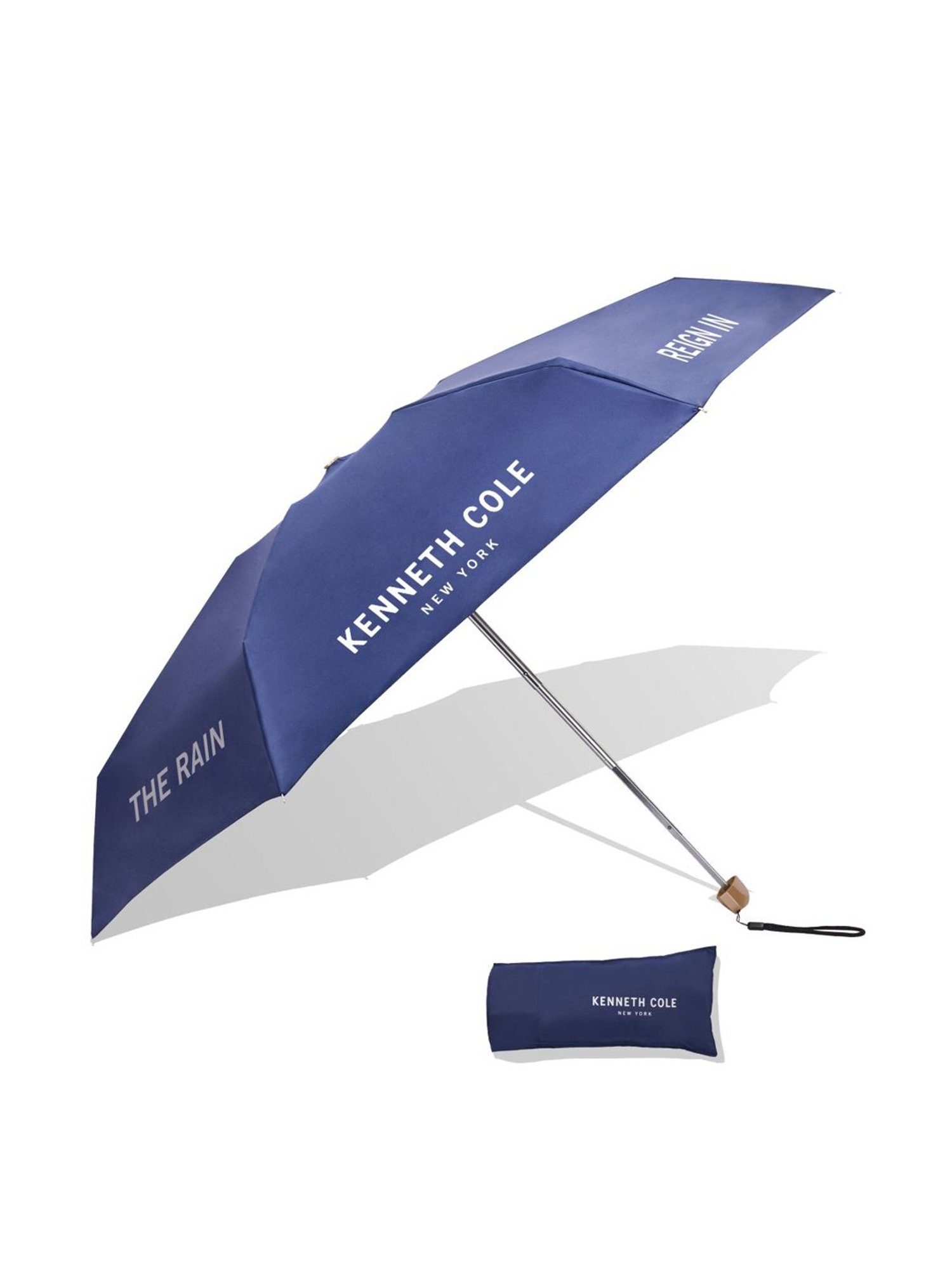 Kenneth Cole New York Mini 3 Fold UV Protection Navy Blue Umbrella