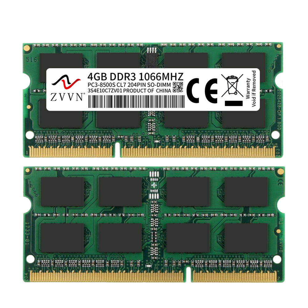 ZVVN 16GB Kit (4x 4GB) 204-Pin DDR3 SO-DIMM DDR3 1066 (PC3 8500) Laptop Notebook Memory Model 3S4E10C7ZV04
