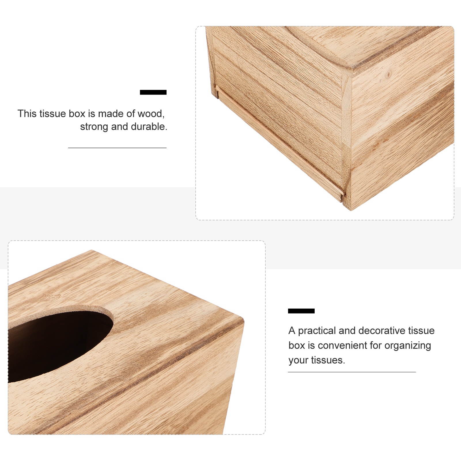 1Pc Simple Practical Exquisite Tissue Box Desktop Container Napkin Case for Home