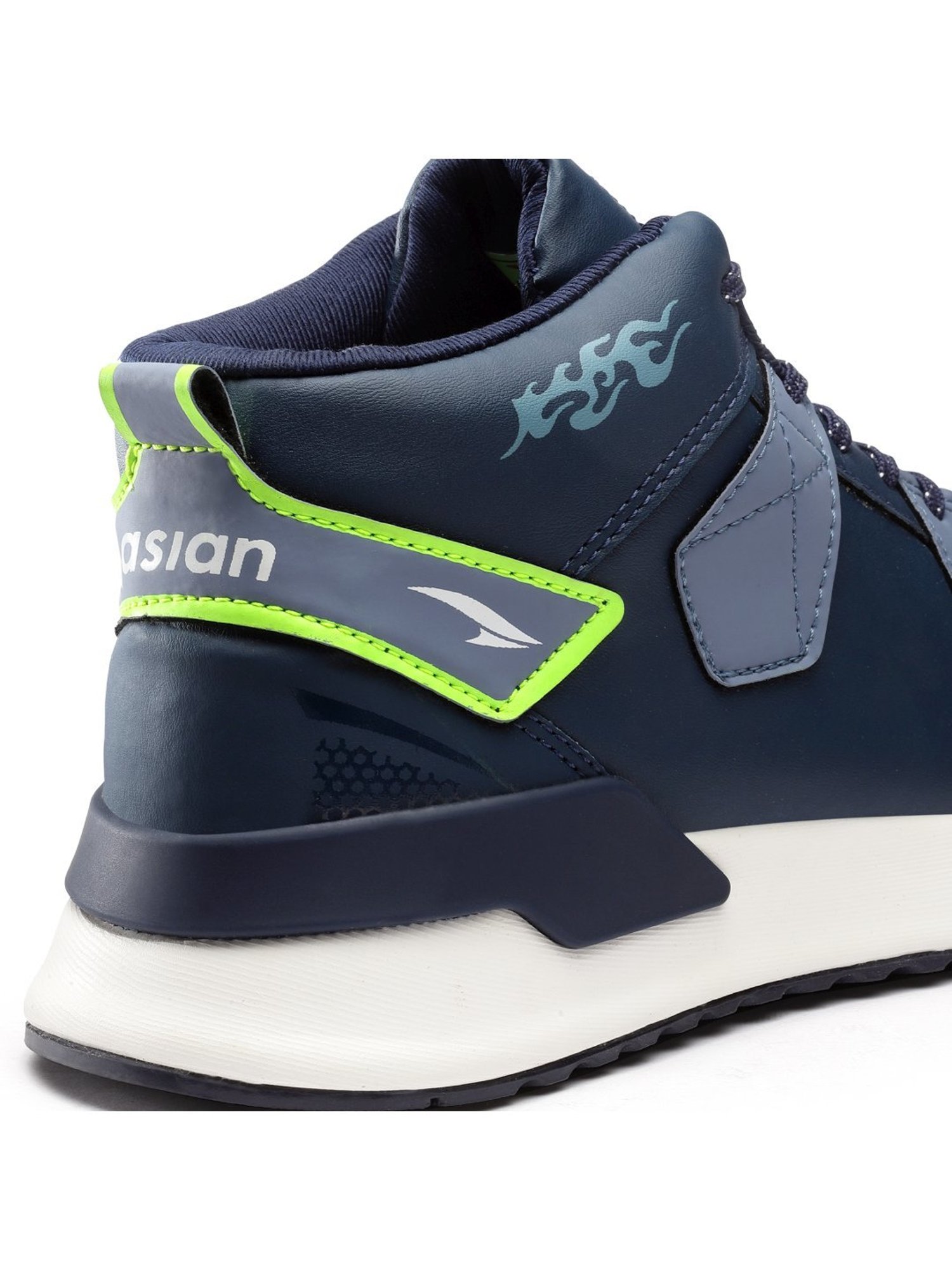 Asian Men's Navy Ankle High Sneakers