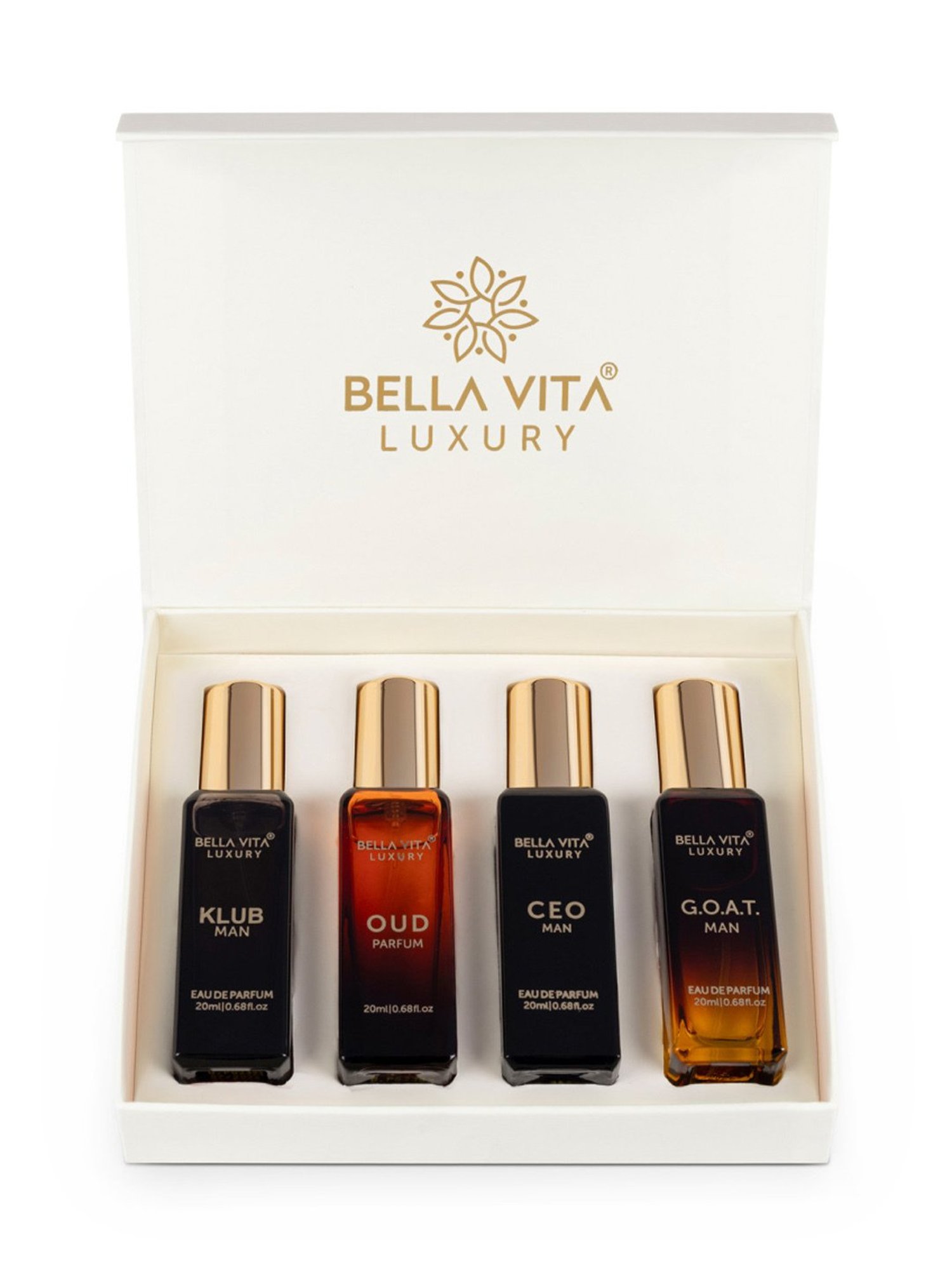 Bella Vita Luxury Perfumes Gift Set for Men - 4X20 ml Sampler Pack