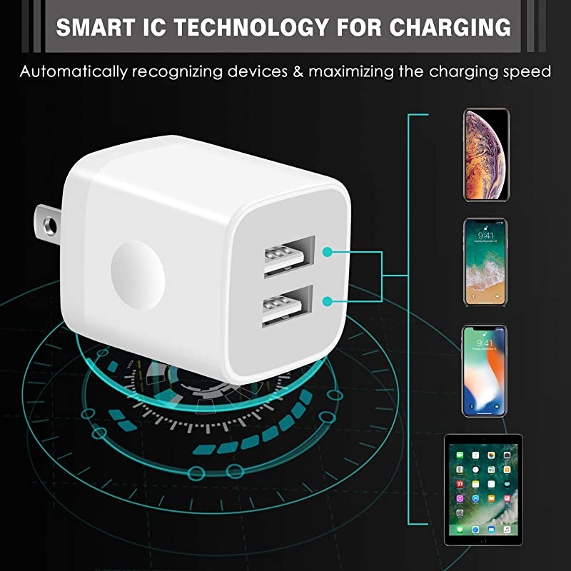 USB Wall Charger 5Pack 21A5V Dual Port USB Cube Power Adapter Charger Plug Charging Block Compatible with iPhone 11Xs MaxXRX88 Plus76S6 Plus Samsung LG Moto Android Cell Phones