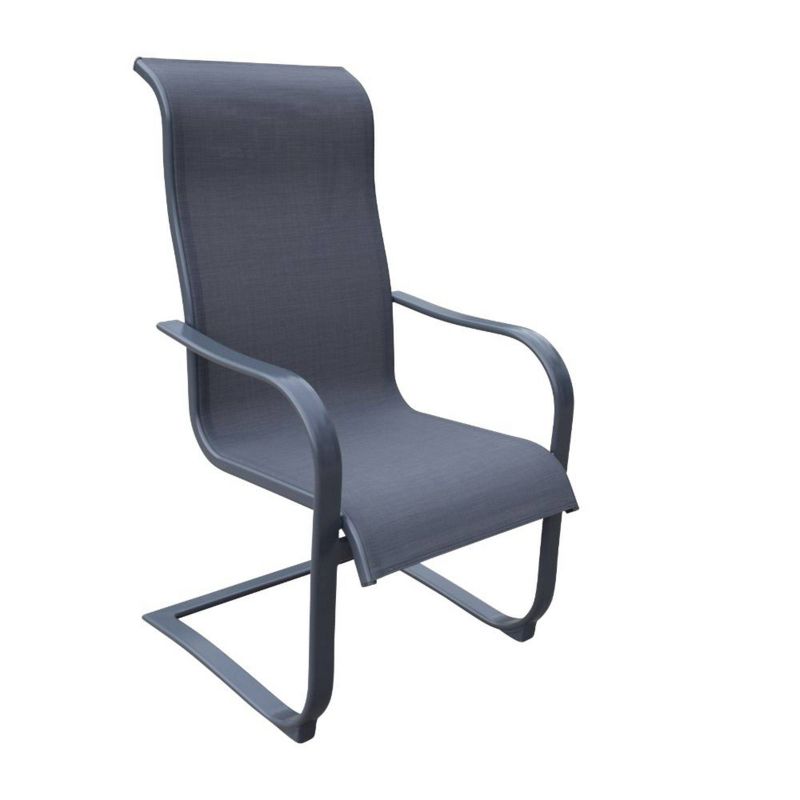 Santa Fe 7pc Spring Chair 60" Hexagon Dining Set - Silver - Courtyard Casual