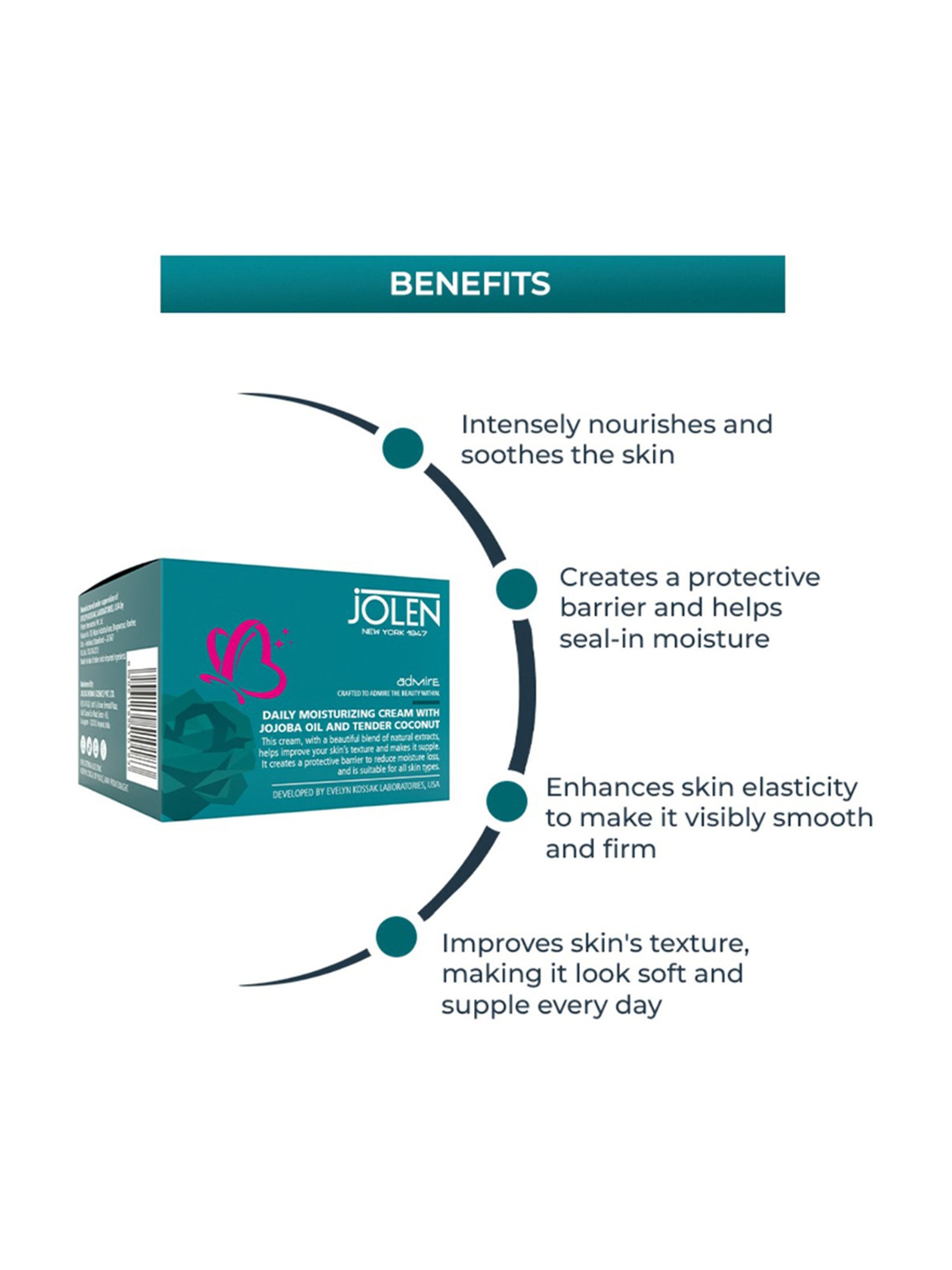 Jolen New York Daily Moisturizing Cream - 50 gm