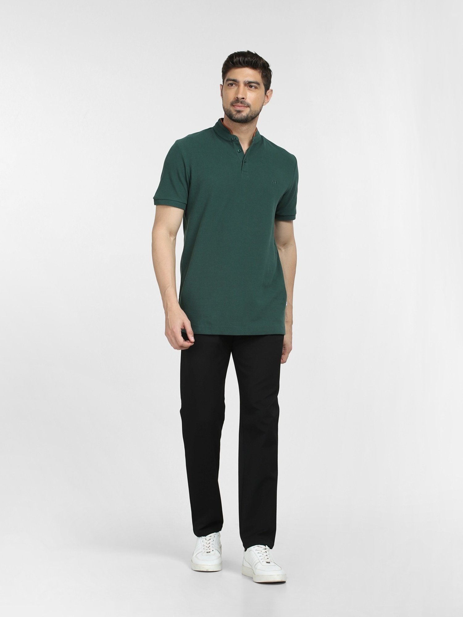 SELECTED HOMME Green Cotton Slim Fit T-Shirt