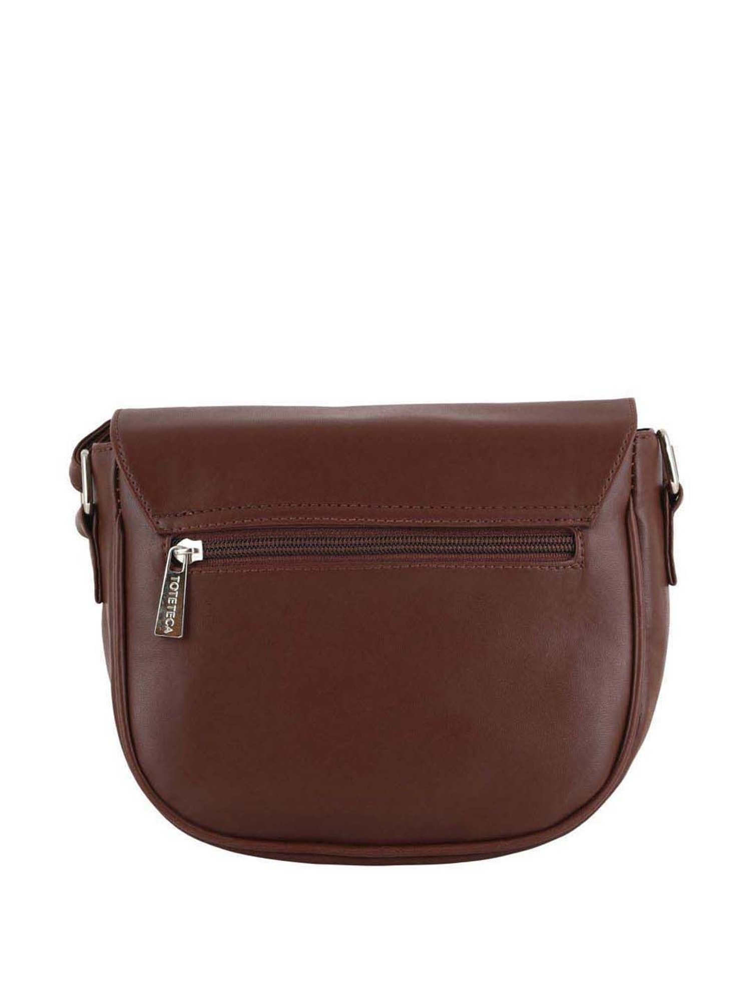 Toteteca Brown Color Block Medium Sling Handbag