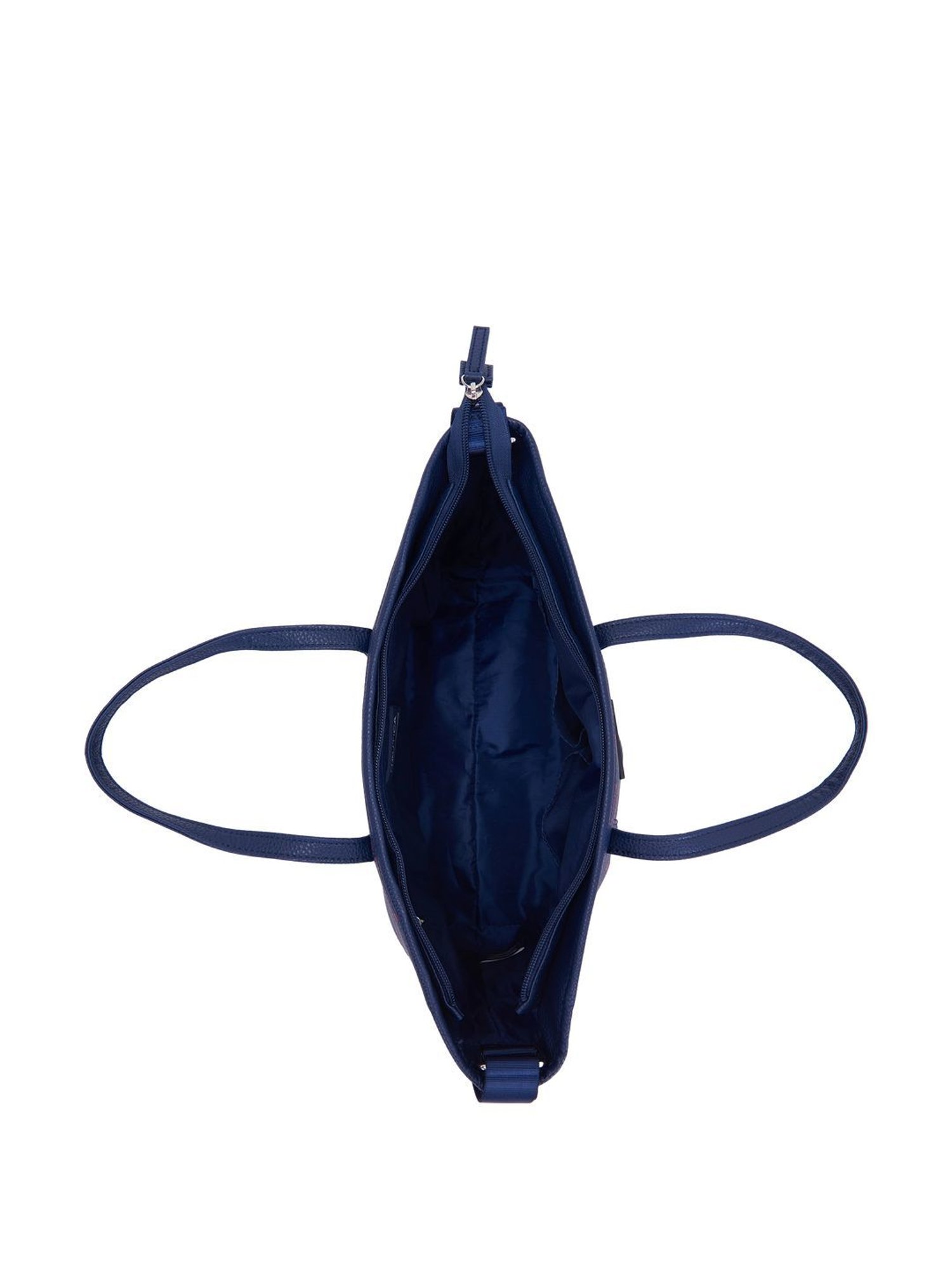 Nautica Navy Blue & Red Solid Medium Tote Handbag