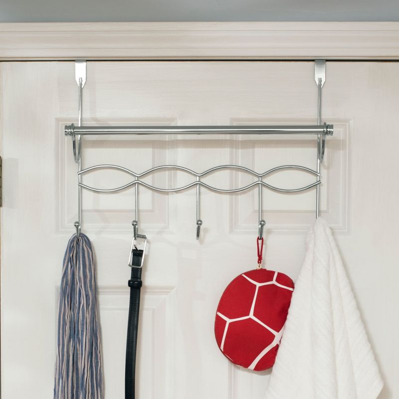 Home Basics Over the Door Metal Closet Rod, Silver