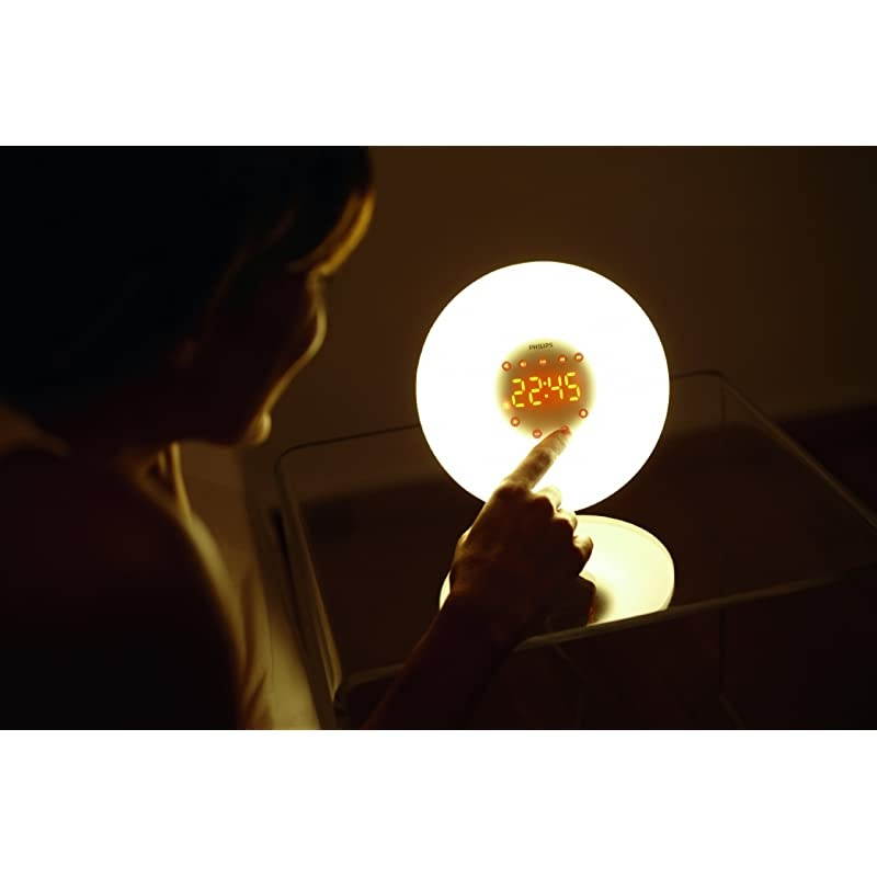 WakeUp Light Alarm Clock with Sunrise Simulation and Radio White HF3505