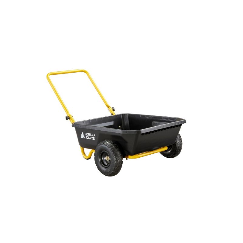 Gorilla Carts GCR-4 Poly Yard Cart Black