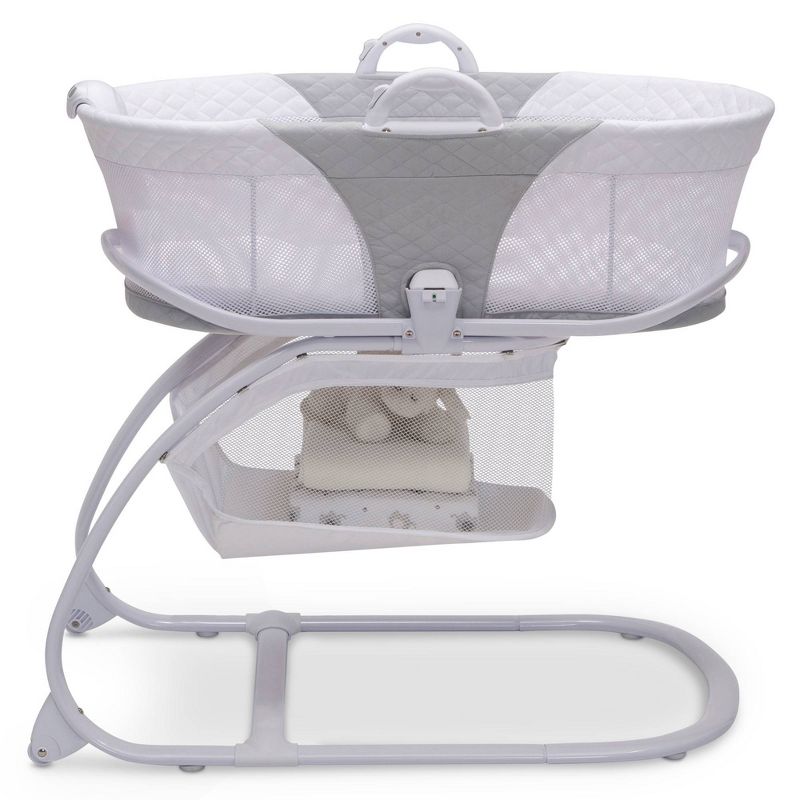 Delta Children 2-in-1 Moses Basket Bedside Bassinet Sleeper - Gray