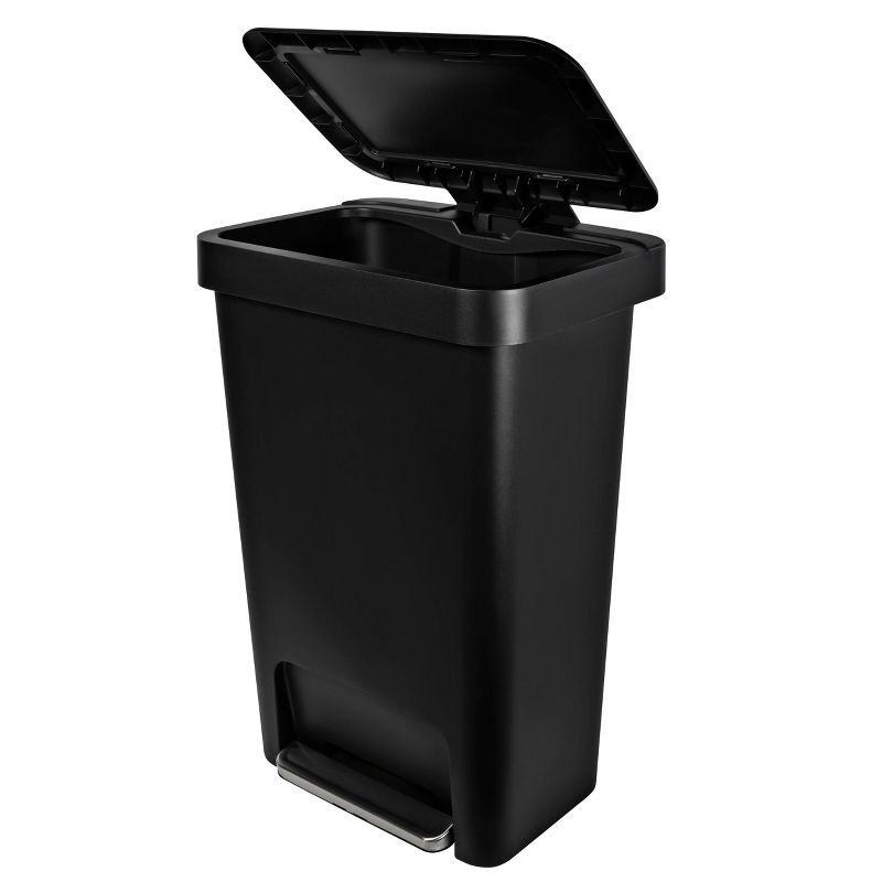 Hefty 12.4gal Premium Step Trash Can Black