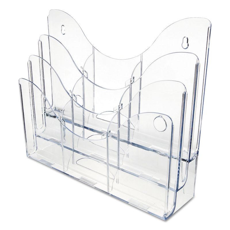 Deflecto Three-Tier Document Organizer With Dividers 13-3/8w x 3-1/2d x 11-1/2h Clear 47631