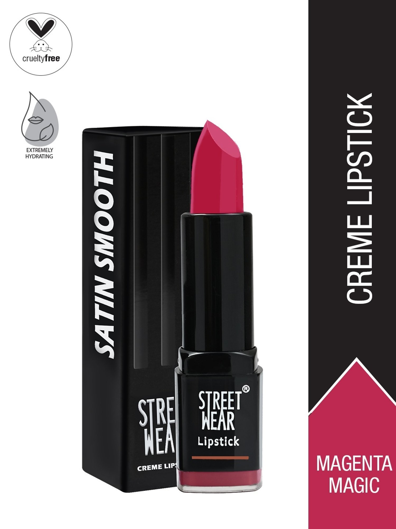 Street Wear Satin Smooth Lipstick Magenta Magic - 4.2 gm