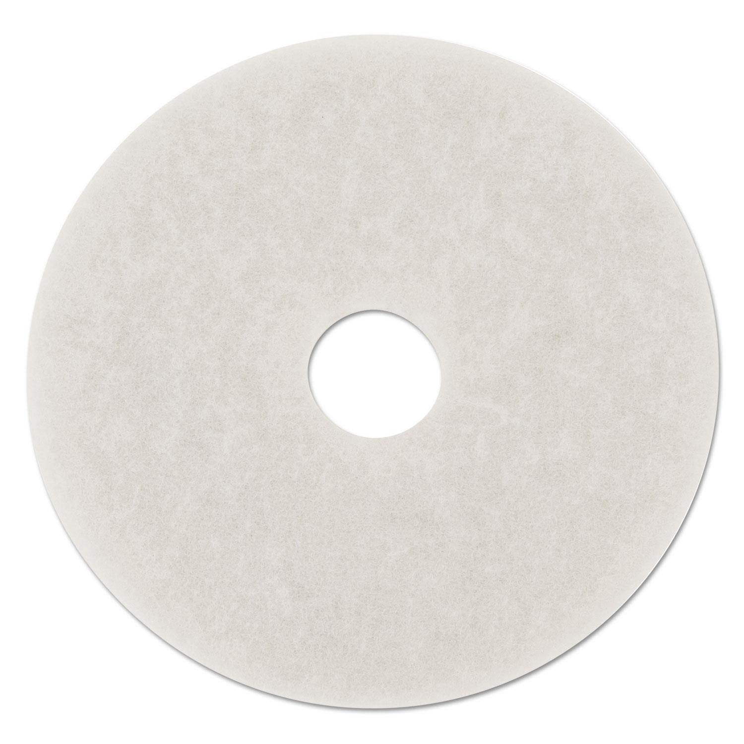 Boardwalk Standard Polishing Floor Pads 14" Diameter White 5/Carton 4014WHI
