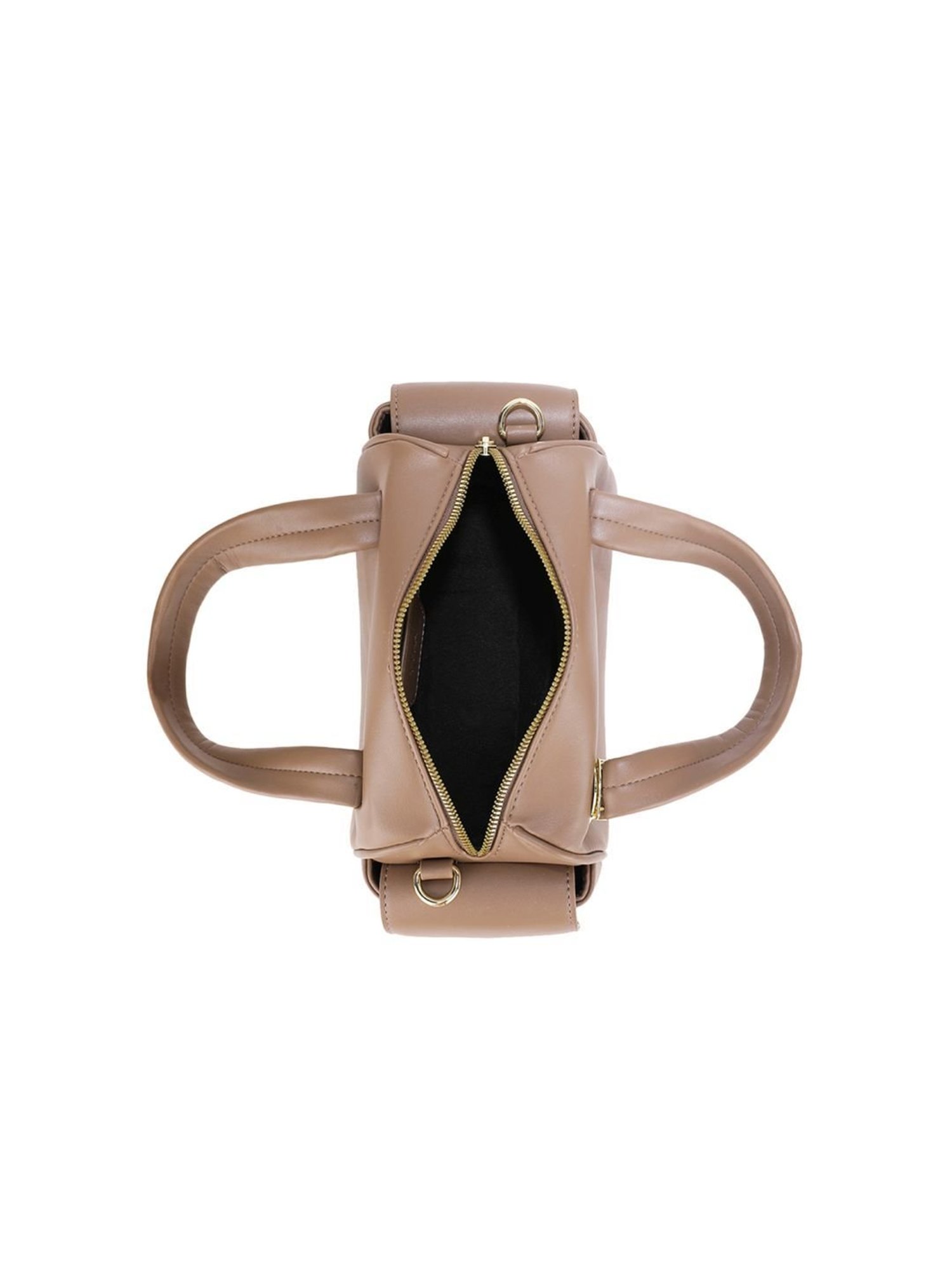 Tyra Sofia Taupe Solid Faux Leather Handbag