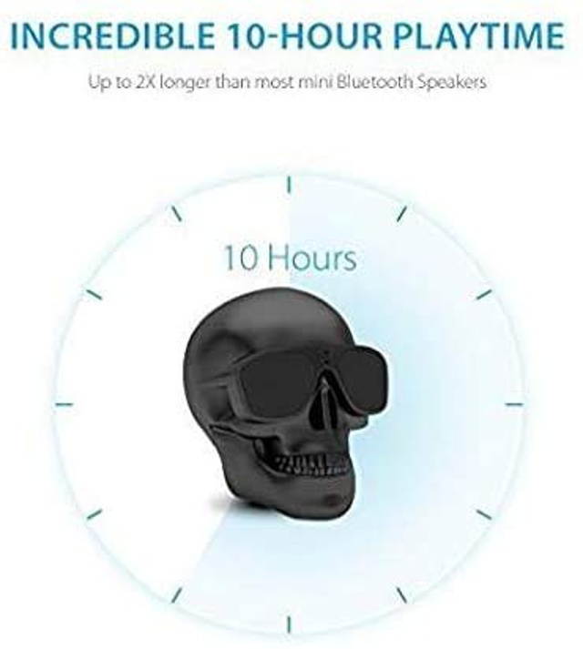 Mingyuan Bluetooth Speaker with Skull Head Shape Portable Wireless Speaker for Desktop PC/Laptop Notebook/Mobile Phone/MP3/MP4 Player(Cable Charger Gift)