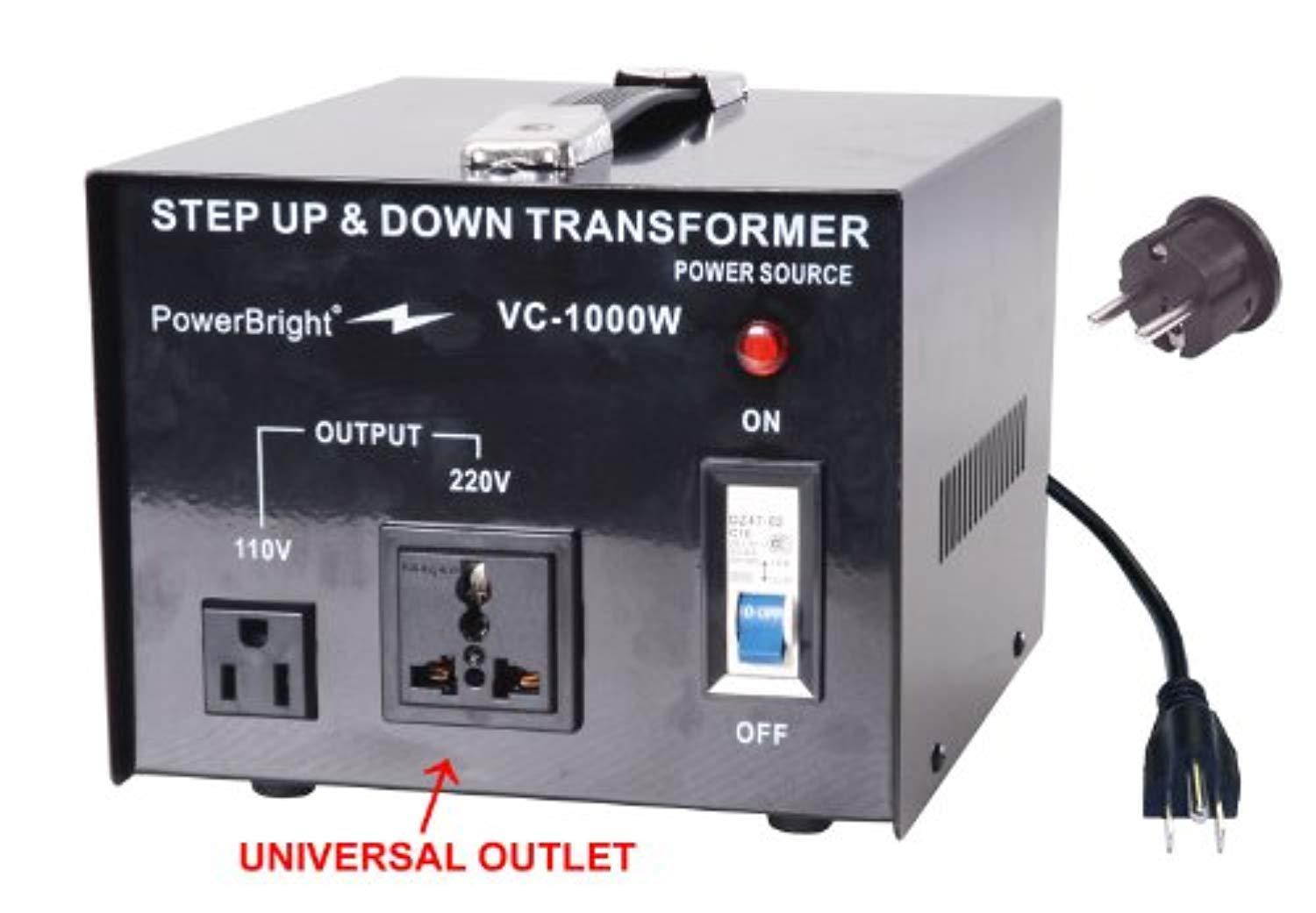 power bright vc1000w voltage transformer 1000 watt step up/down converter 110/120 volt - 220/240 volt
