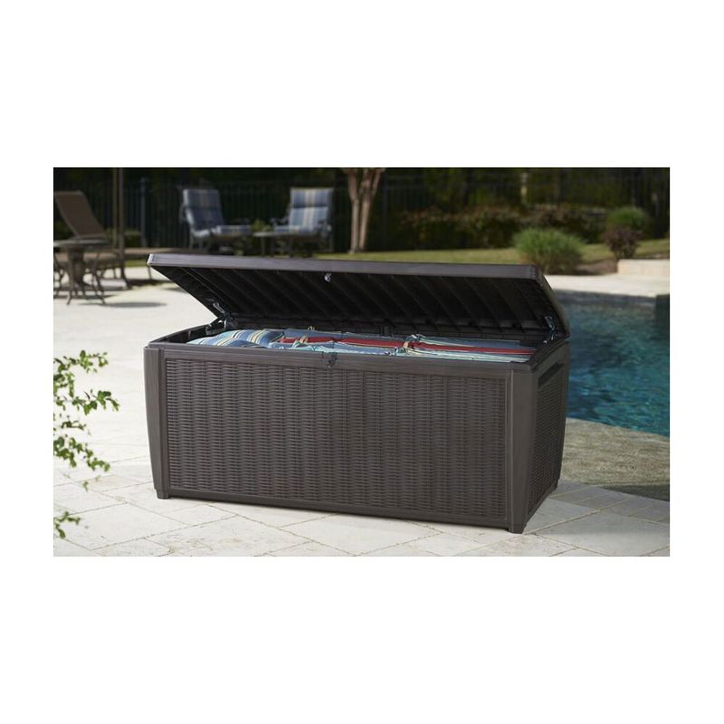 Resin Wicker Deck Box 73 Gallon - Brown - Suncast