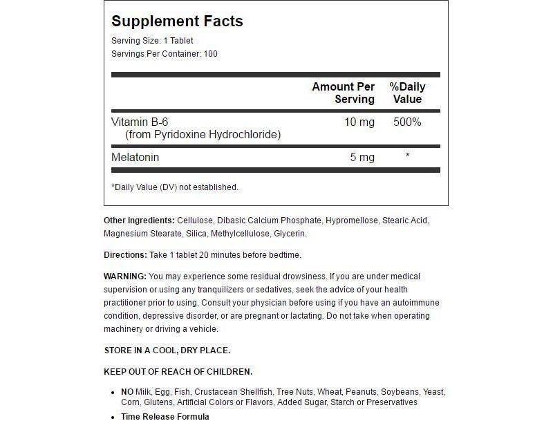 Natrol Dietary Supplements Melatonin Time Release 5 mg Tablet 100ct.