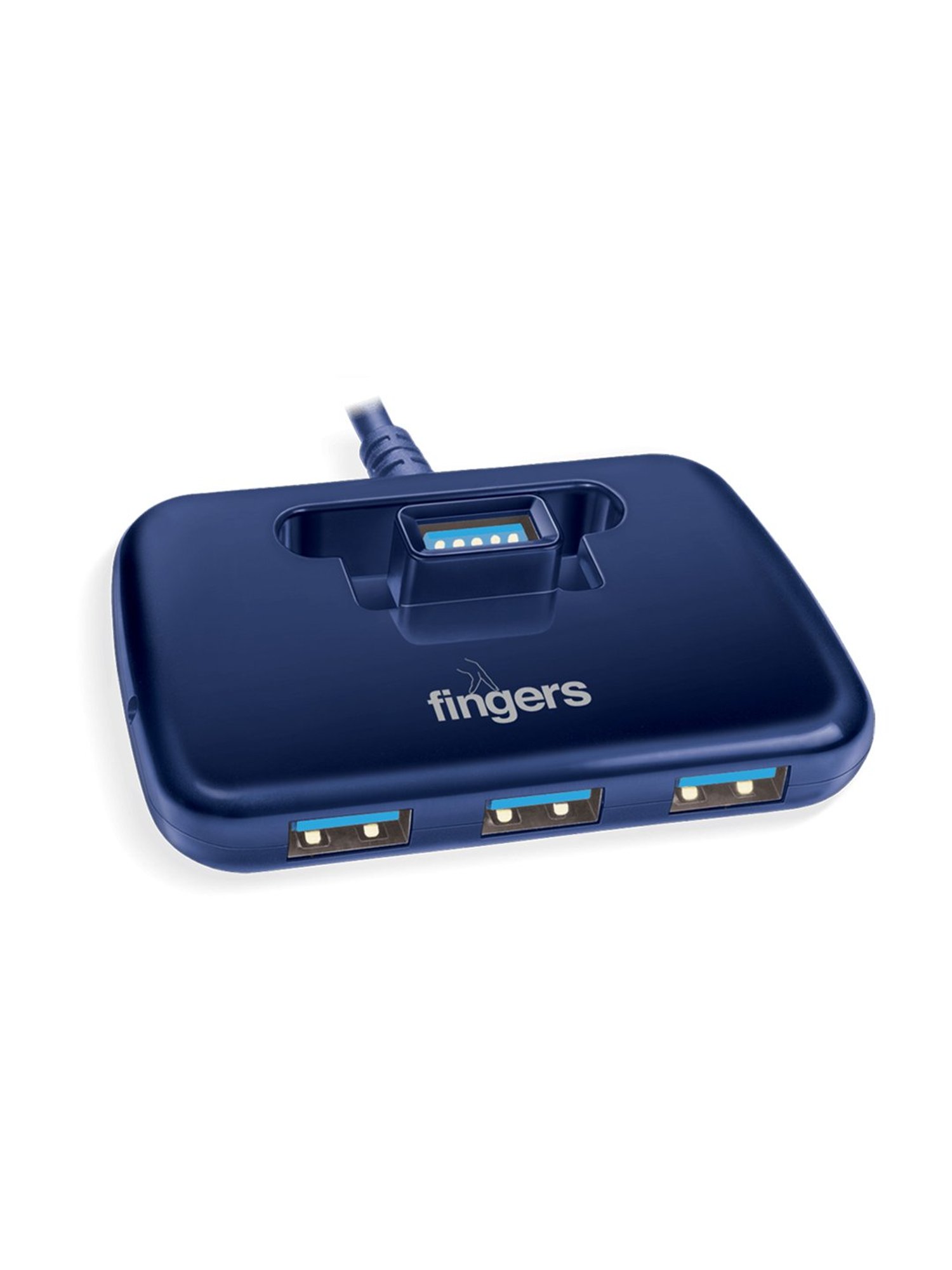 Fingers Fast T3.0 4 Ports USB Hub (Royal Blue)