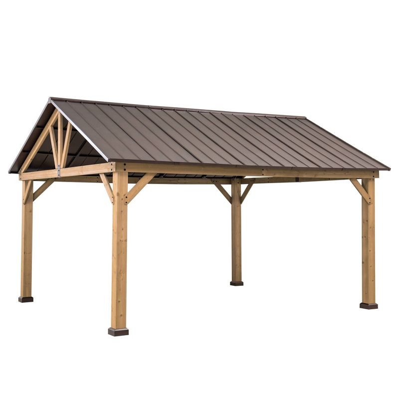 8.5' Elysium Attached Louvered Pergola - Vita