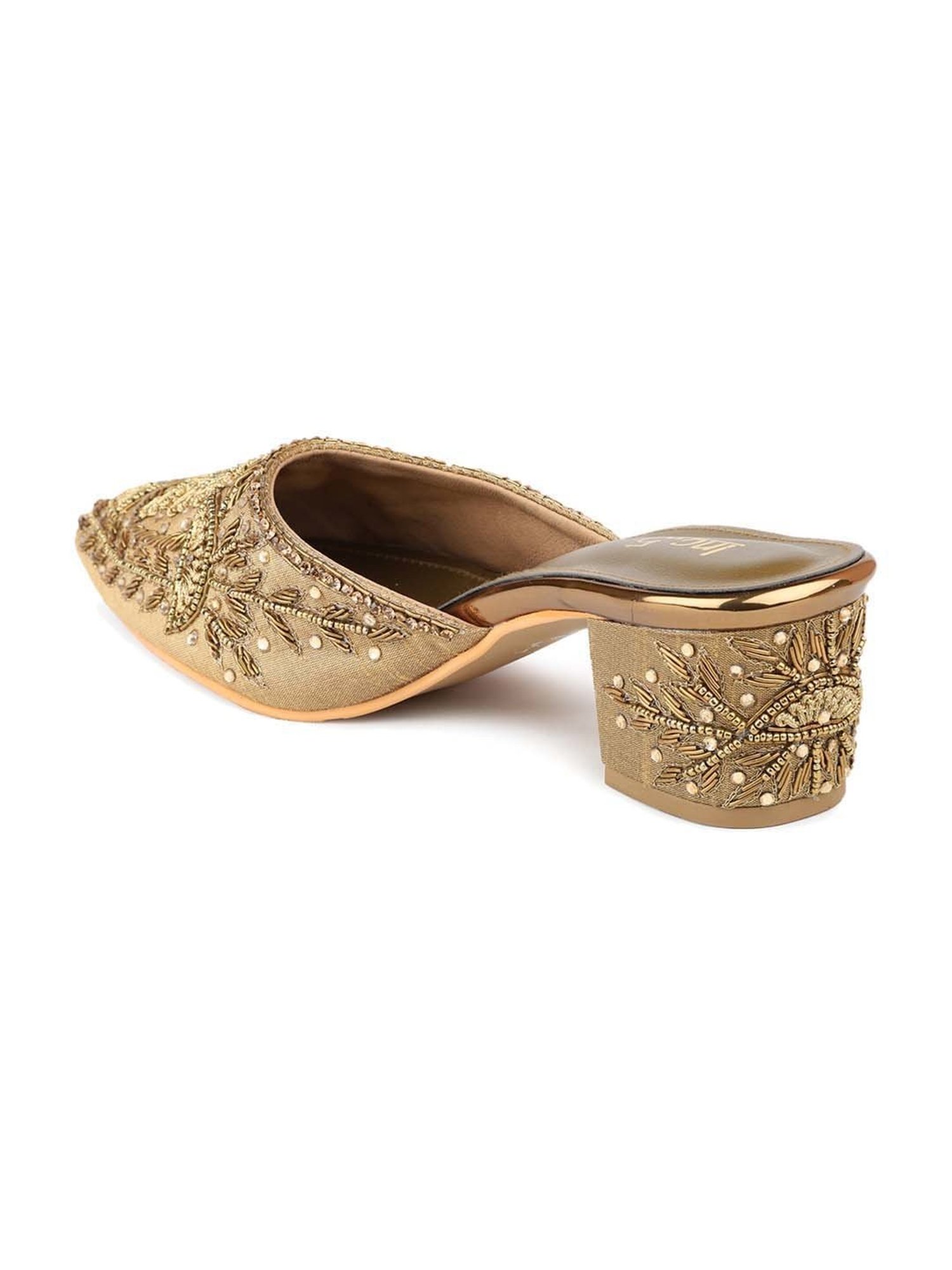 Inc 5 Women's Antique Gold Mule Shoes