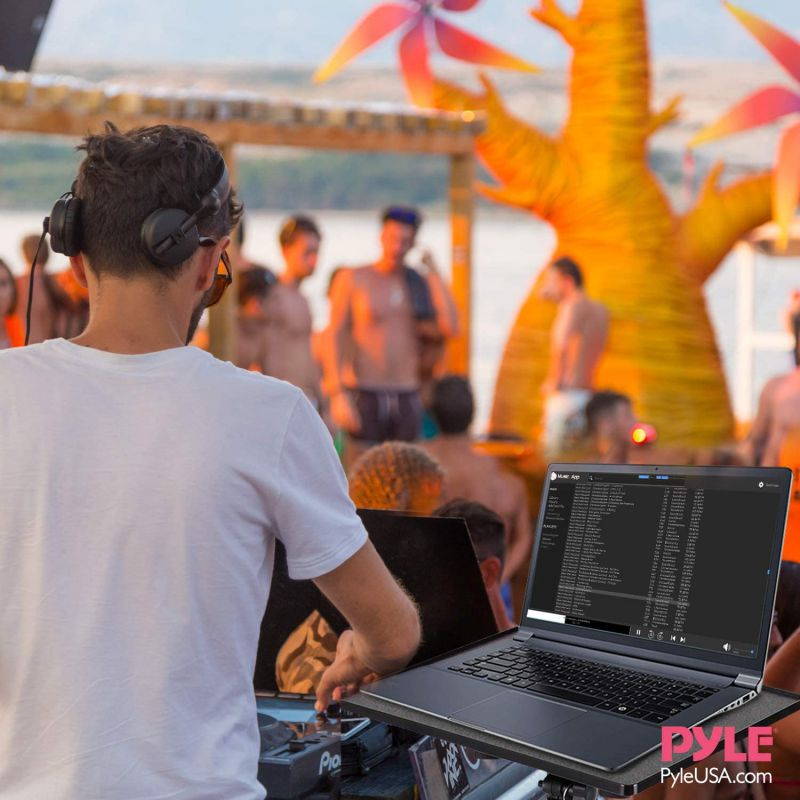 Universal Laptop Projector Tripod Stand - Computer, Book, DJ Equipment Holder Mount Height Adjustable Up to 35 Inches w/ 14'' x 11'' Plate Size - Perfect for Stage or Studio Use