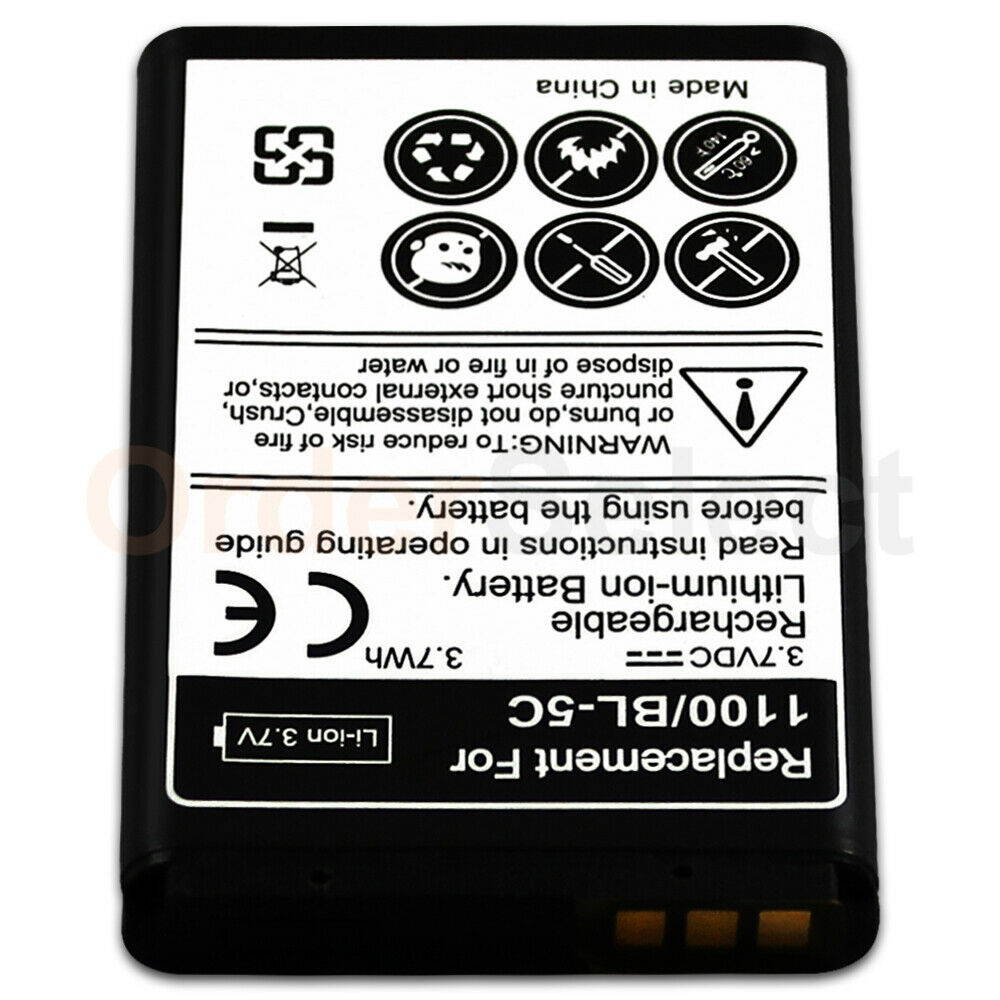Generic 3.7v 1020mah BL-5C Battery for Nokia 1101 1110 1112 1200 N 91 70 72 6822