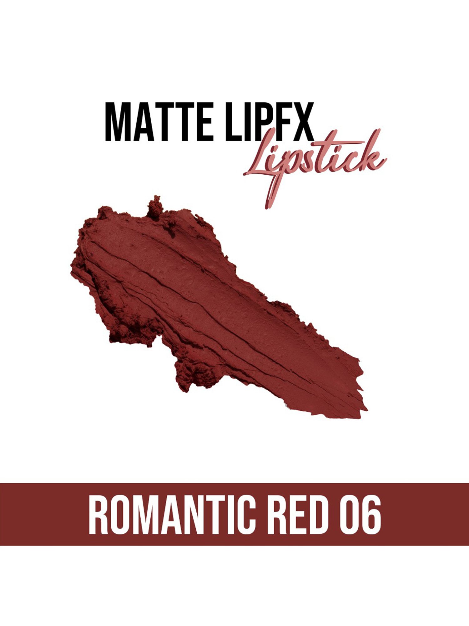 C2P PROFESSIONAL MAKEUP Matte Lip FX Lipstick Romantic Red 06 - 3.5 gm