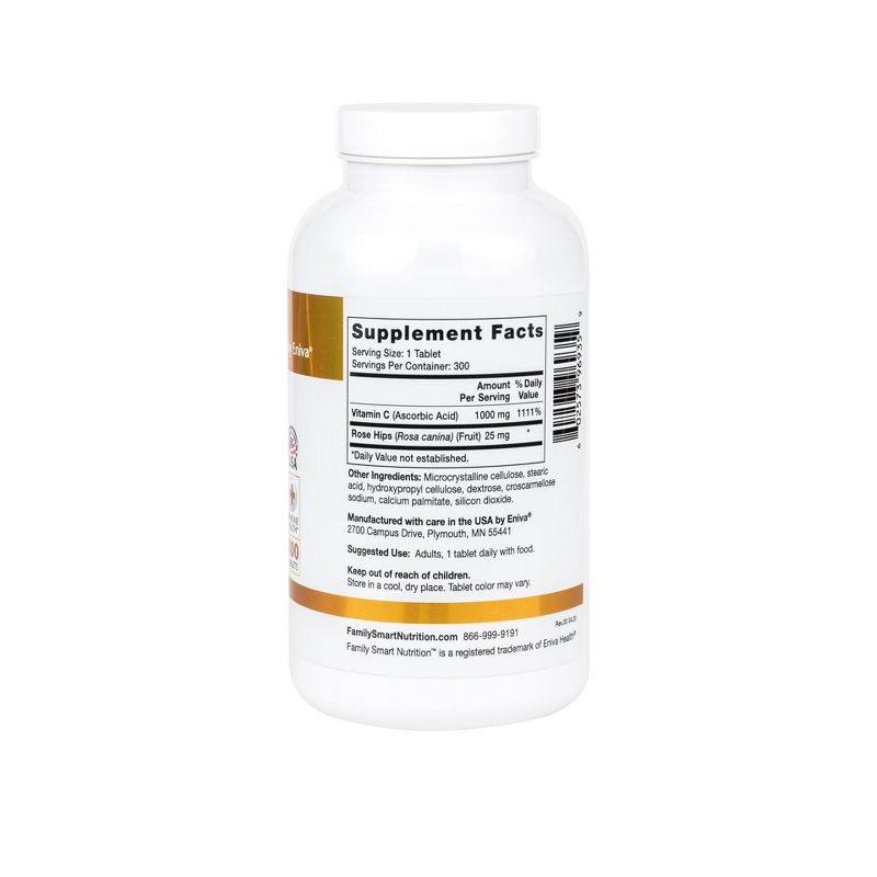 Family Smart Nutrition Vitamin C 1000mg with Rosehips - 300ct