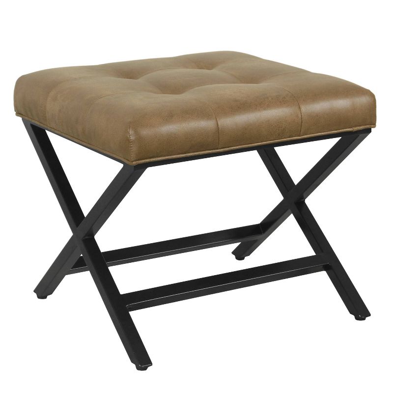 X-Design Bench Faux Leather Brown - HomePop