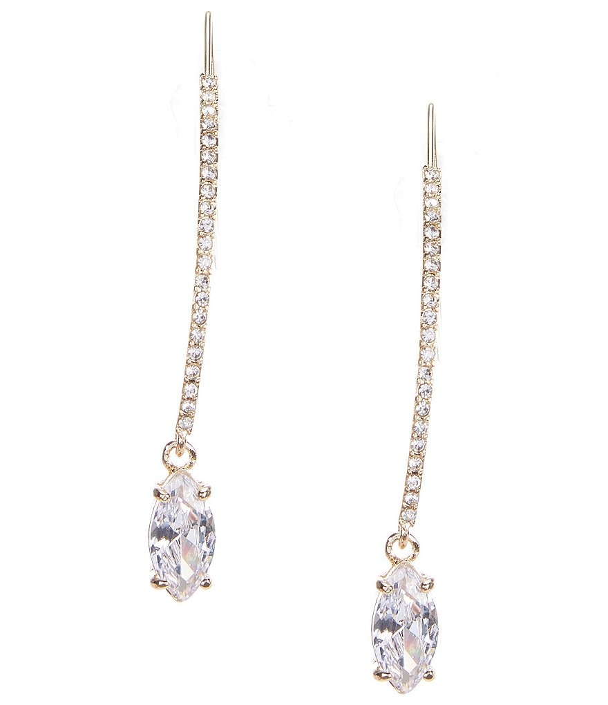 Gemma Layne Crystal Pave Navette CZ Drop Earring