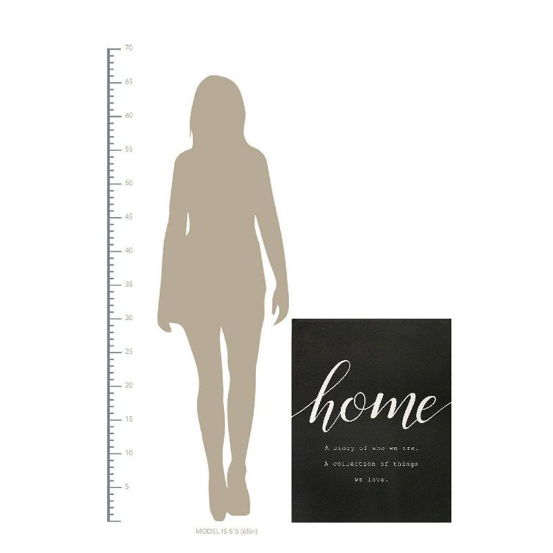 23.62" x 30.31" Home is Quote Oversized Wall Art White - Stratton Home Décor