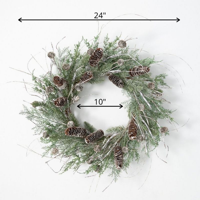 Sullivans Cedar & Pine Artificial Wreath 24"H Green
