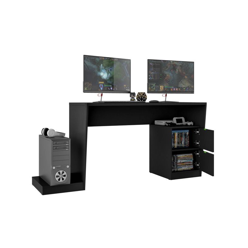Randalls Gamer Desk 1.0 with 2 Drawers Black - Manhattan Comfort