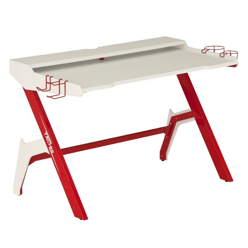 Ergonomic Computer Gaming Desk Red - Techni Sport