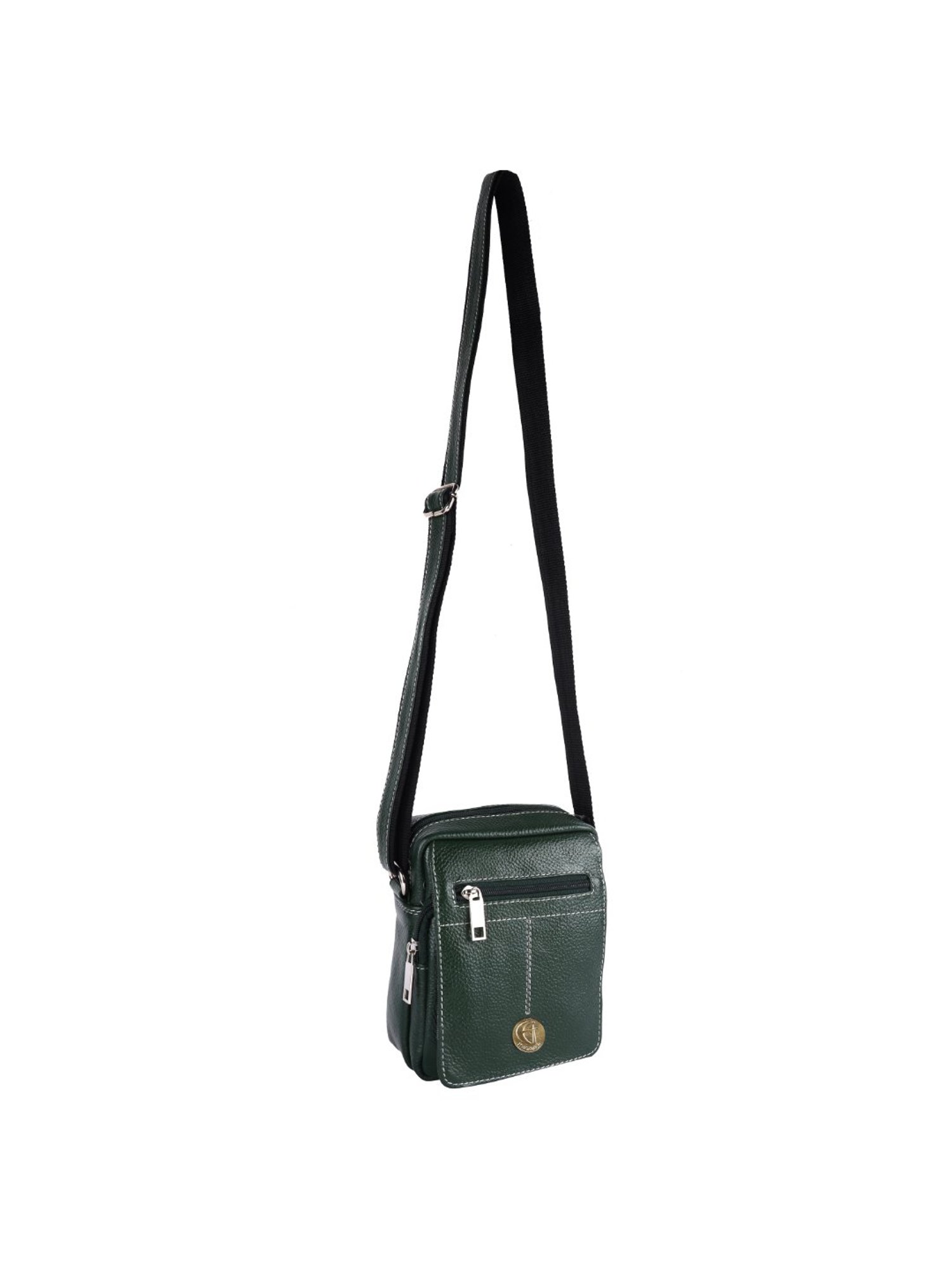 HiLEDER Pure Genuine Leather Messenger Shoulder Sling Cross Body Office Bag for Men and Women, Green