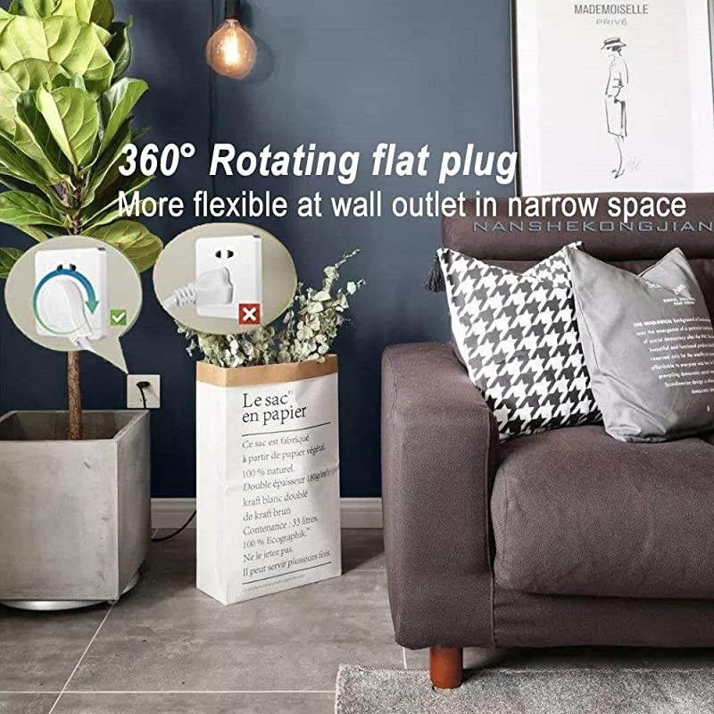 Surge Protector Power Strip with USBDesktop Power Strip with 3 AC Outlets 3 USB Ports Up to 1875W5Ft Extension Cords 360&deg;Rotating Flat Plug for Cruise Ship Travel Home Office2020 Upgraded