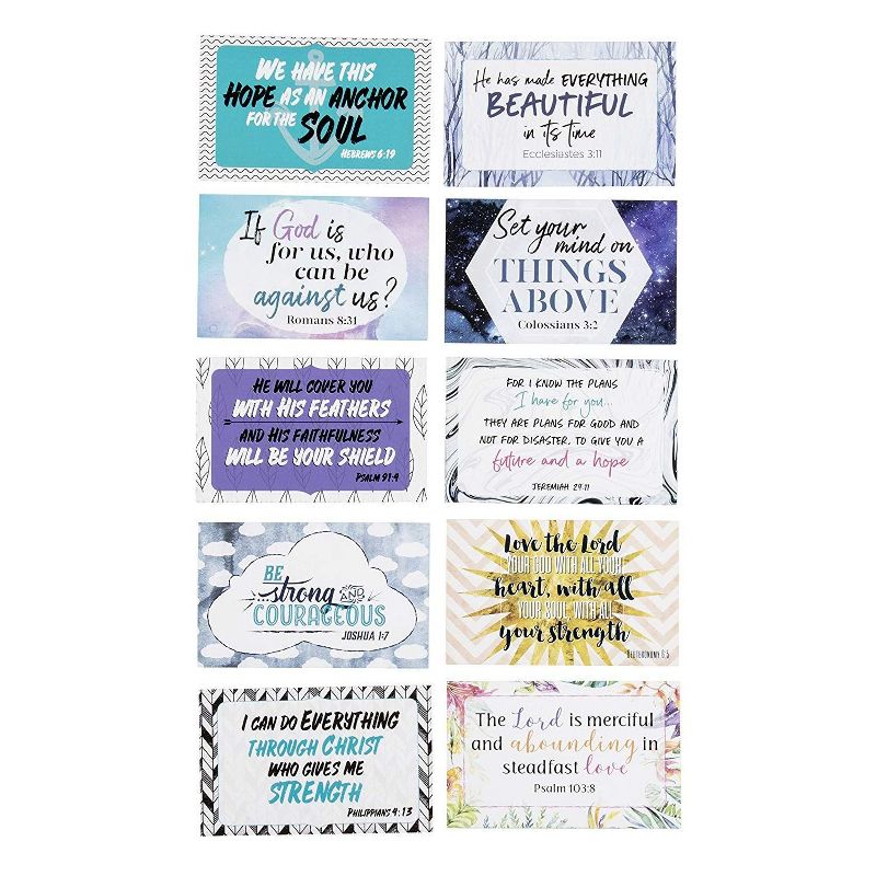 Bible Verse Scripture Cards - 40-Design Inspirational Christian Prayer Message Cards, 3.3 x 2.1 inches