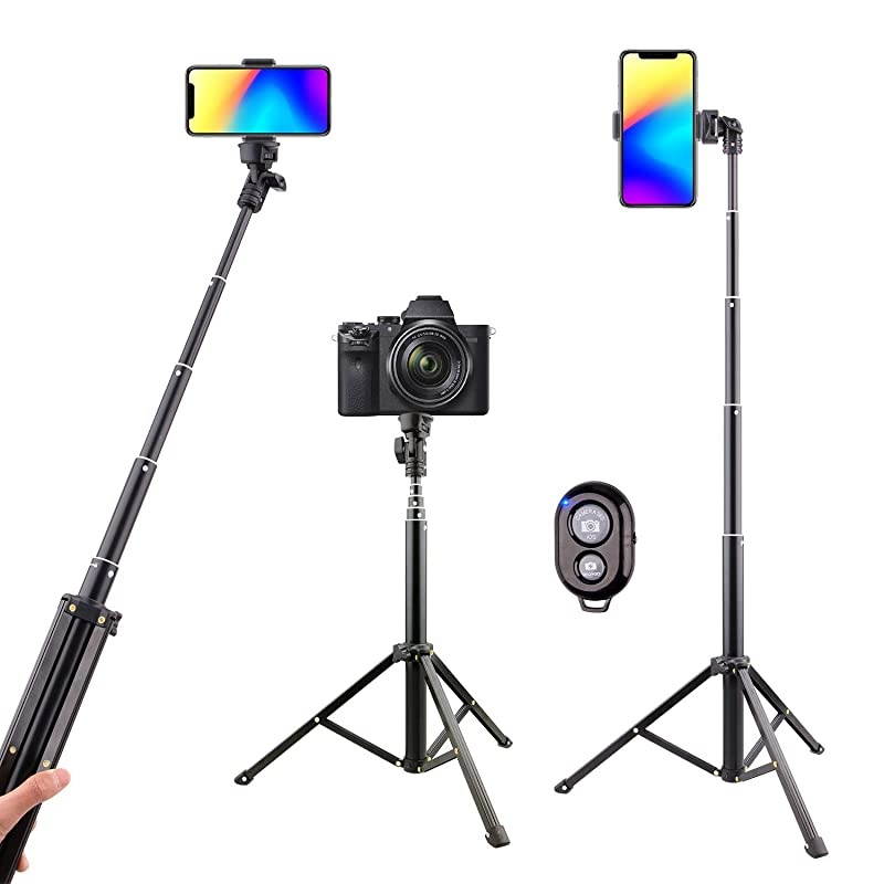 Stick Tripod Bluetooth LATZZ 54 Inch Phone Tripod Extendable iPhone Stand Tripod with Wireless Remote Shutter Compatible iPhone 11 ProXs MAXXRX88P7Galaxy Note 8S10S9+S9 More