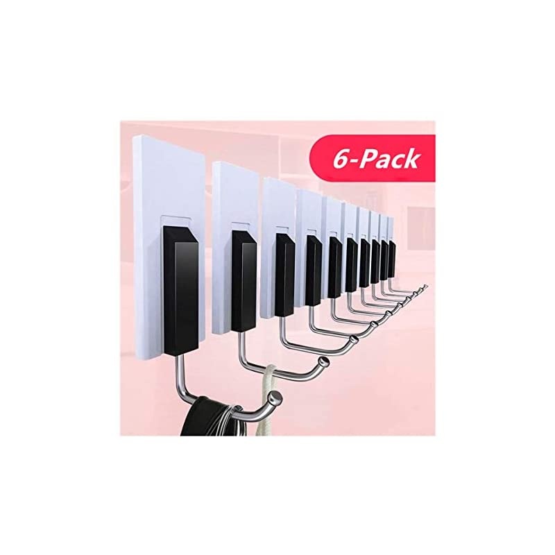 Hooks, Holds up to 6 lbs, Utility Self Wall Hooks ,Design for Home, Kitchen, Bathroom,8 Packs