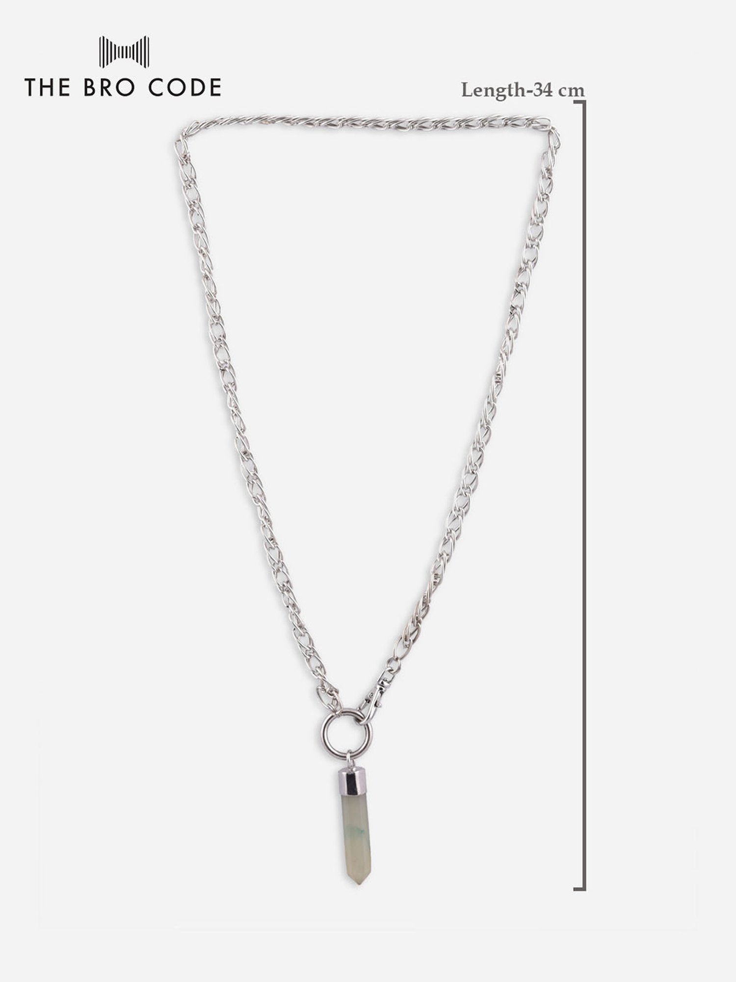 The Bode Code Silver-Plated White Solid Pendant Necklace For Men