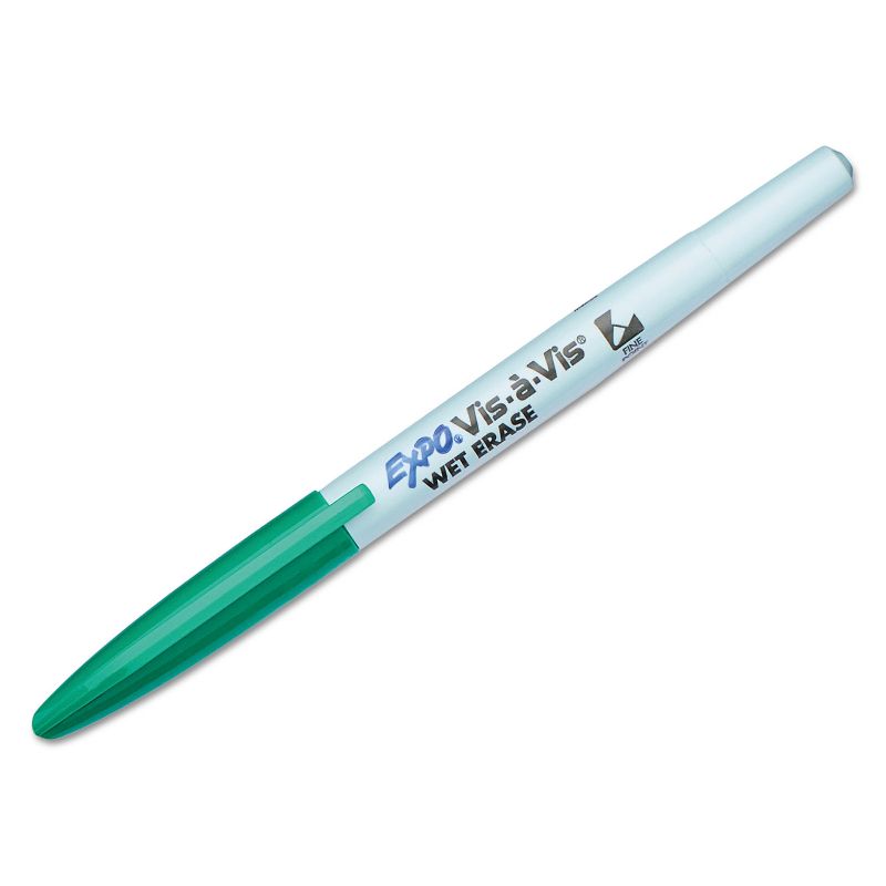 EXPO Vis-&agrave;-Vis Wet-Erase Marker Fine Point Green Dozen 16004