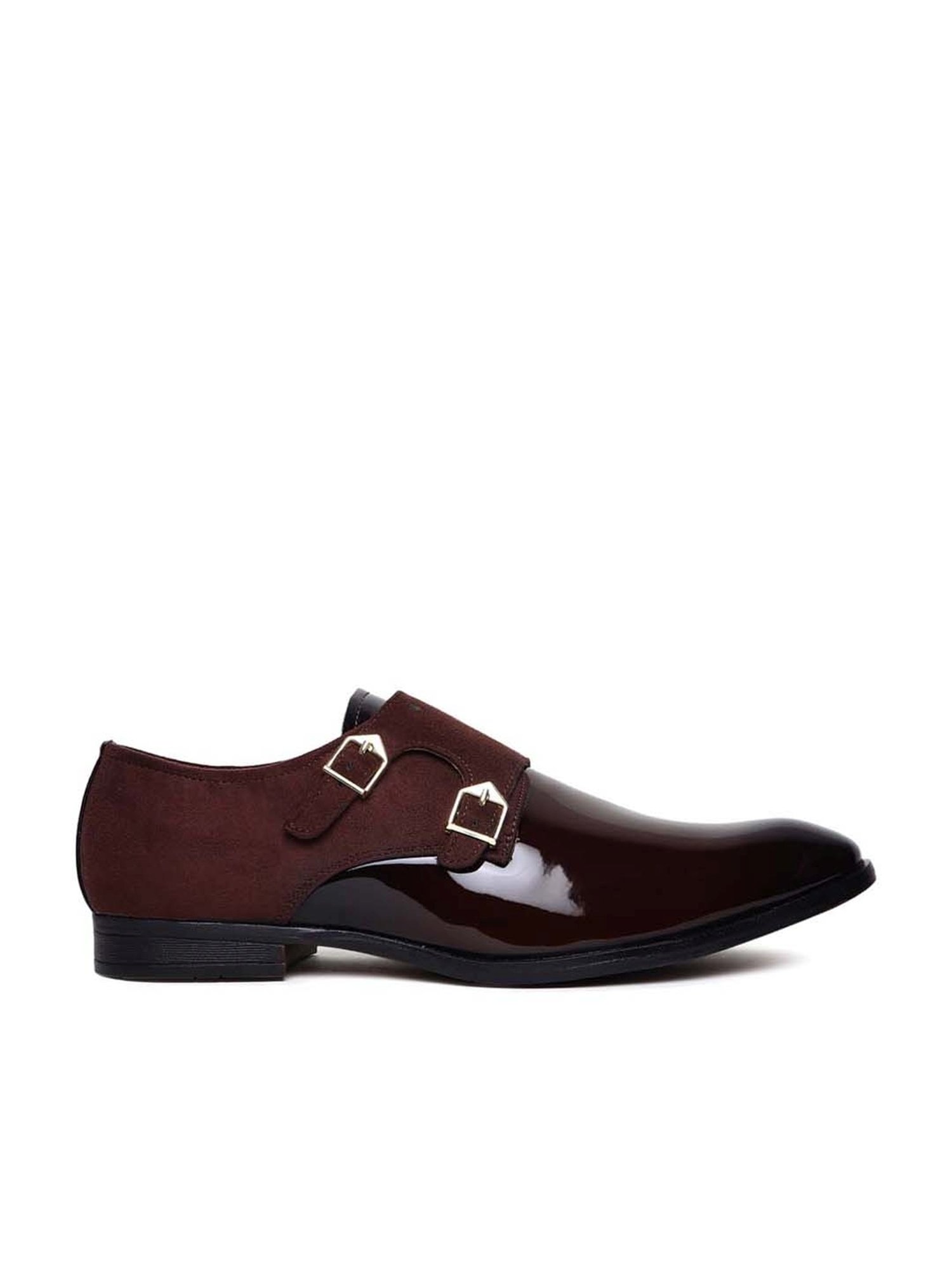 Apsis Men's Brown Monk Shoes