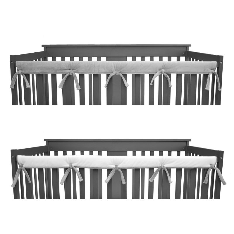 Trend Lab Short Gray Fleece Narrow Crib Rail Cover