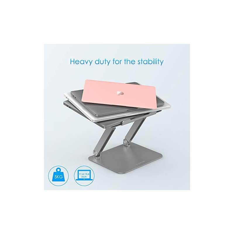 L5 Adjustable Height with Multiple Angle Laptop Notebook Stand with Adjustable Riser Compatible with MacBook Pro/Air, Surface Laptop and More - Gray