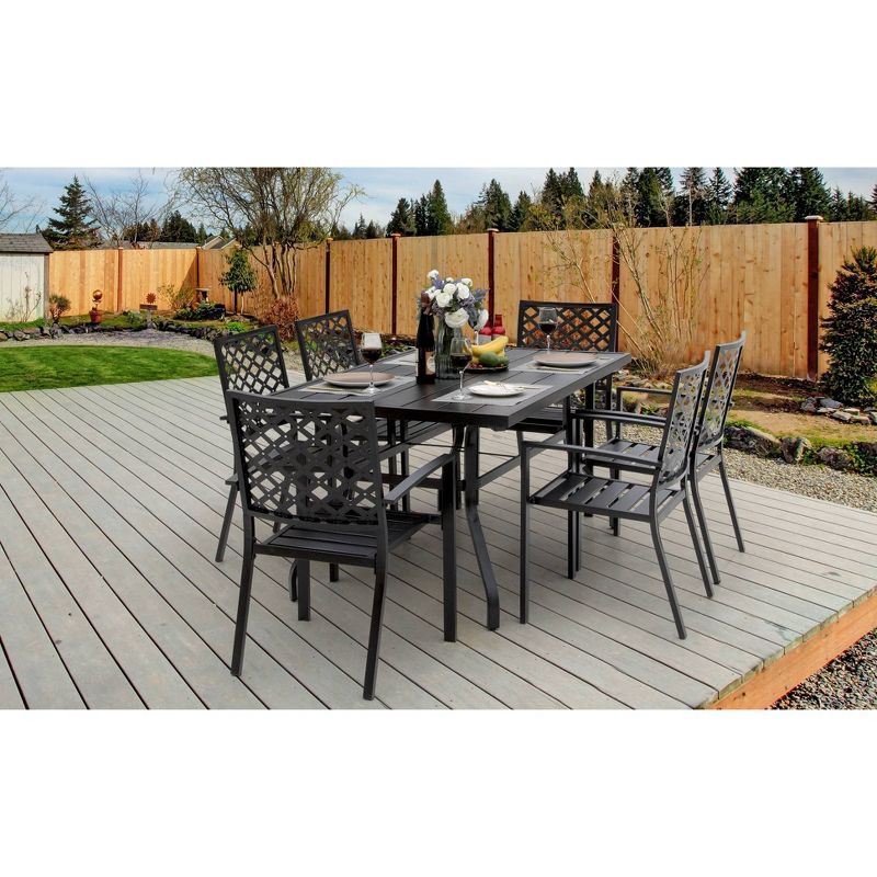 7pc Dining Set - Black - NUU GARDEN